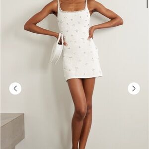 Clio Peppiatt Droplet embellished beaded stretch-tulle mini dress